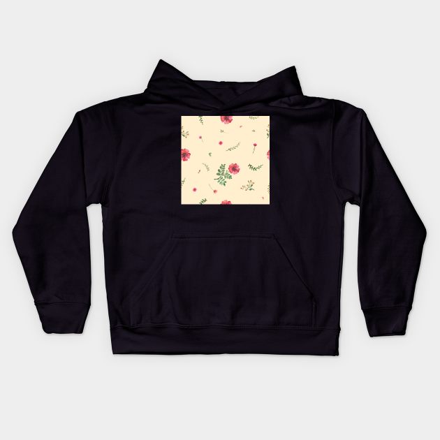 Elegance Seamless pattern with flowers Kids Hoodie by Olga Berlet